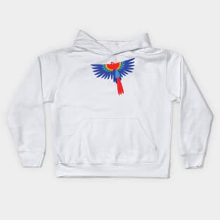 Colorful scarlet macaw Kids Hoodie